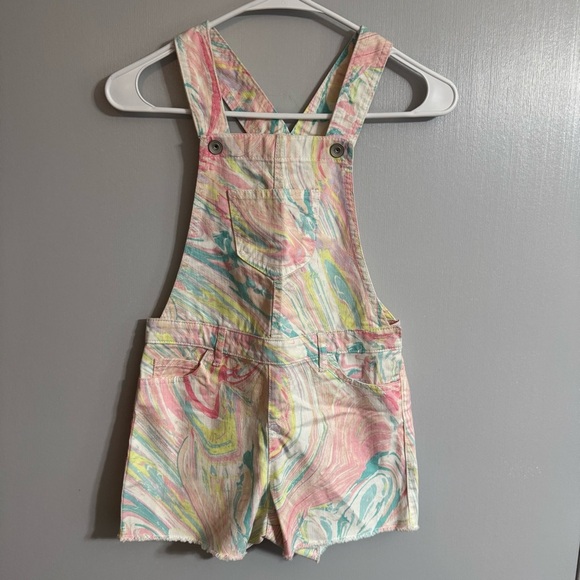 The Children's Place Overalls Size 8 in Pink and White - Picture 1 of 7
